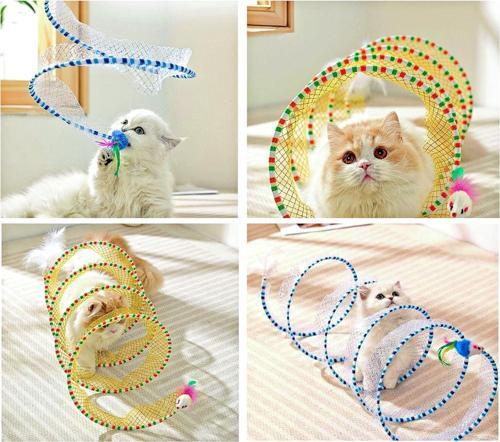 KIVRIMLI SPİRAL KEDİ OYUN TÜNELİ