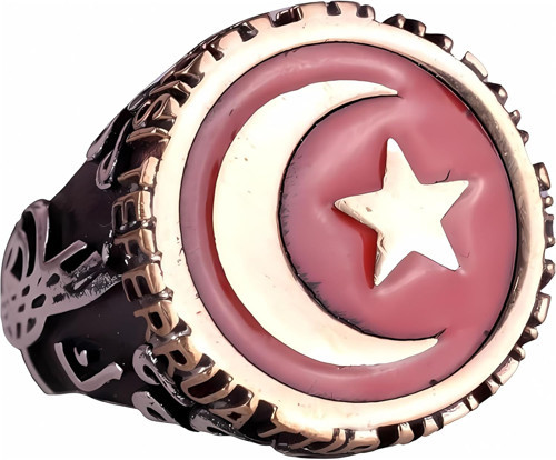925 Ayar Gümüş Yüzük, Hilal ve Yıldız Yüzüğü, El Yapımı Vatansever Tasarım