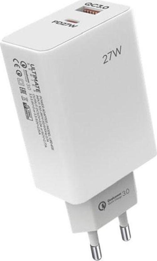 27W USB + Type-C 2 Portlu Hızlı Şarj Aleti