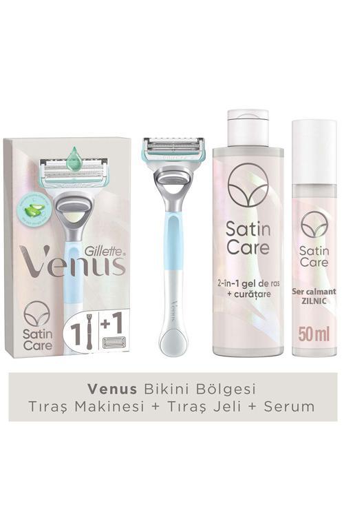 Bikini Bölgesi Tıraş Makinesi + 2si1 Arada Temizleyici + Tıraş Jeli + Serum