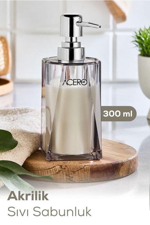 Akrilik Sıvı Sabunluk 300 ml Şeffaf Antrasit 1993