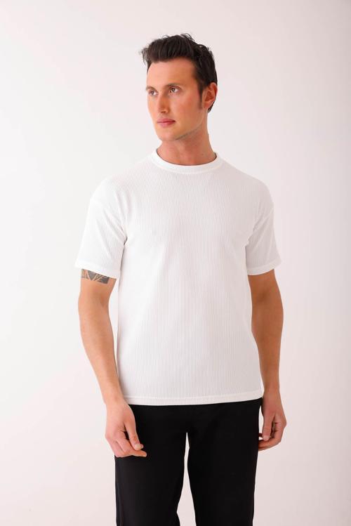 SOLIS Slim Fit Basic Tişört - Beyaz