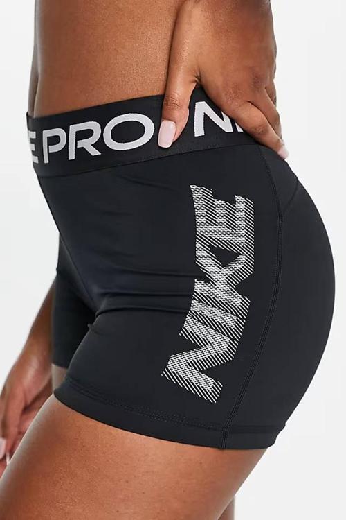 Pro Training Dri Fit Graphic 3 inch Booty Shorts Kadın 8cm Antrenman Şortu Siyah