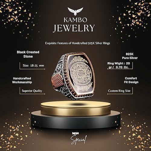 Davud Yıldızı Yüzük, Süleyman Mühürü Yüzük, 925 Ayar Gümüş Erkek Yüzük (Özelleştirilebilir)