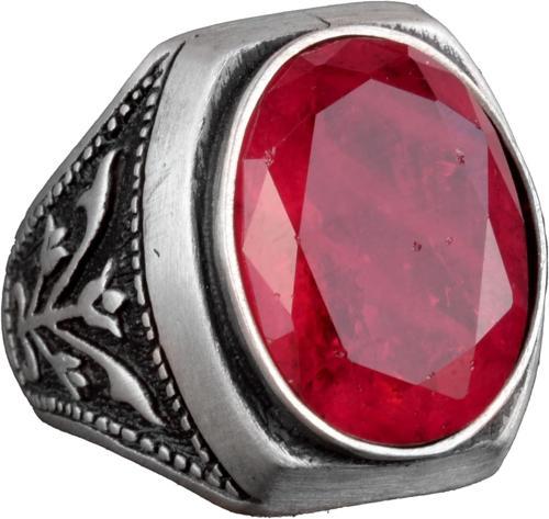 Paraiba Yapay Taş Gümüş Yüzük, 925 Ayar Gümüş Erkek Yüzüğü