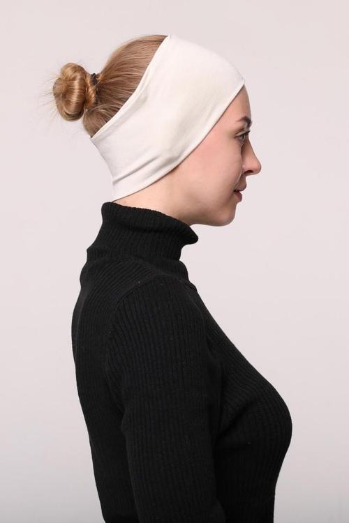 Kadın Penye Dikişsiz Tesettür Bandana Bone Spor Saç Bandı