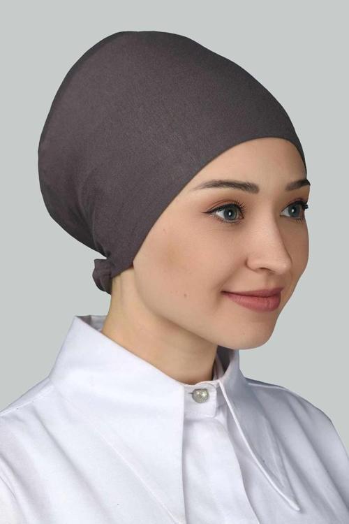 Dikişsiz Bağcıklı Kaymayan Tesettür Penye Bone