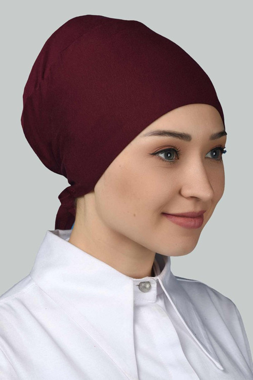 Dikişsiz Bağcıklı Kaymayan Tesettür Penye Bone