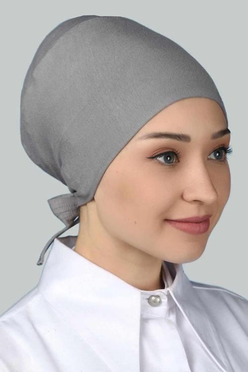 Dikişsiz Bağcıklı Kaymayan Tesettür Penye Bone