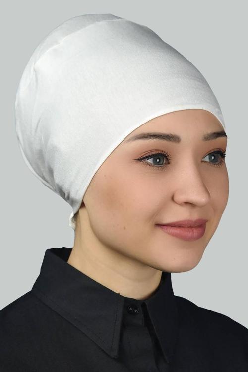 Dikişsiz Bağcıklı Kaymayan Tesettür Penye Bone