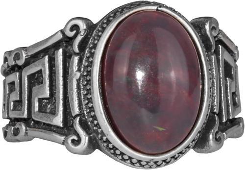 El Yapımı 925 Ayar Gümüş Erkek Yüzük Doğal Etiyopya Opal Taşı - Labirent Tasarımı