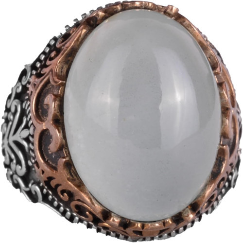 Gerçek Doğal Taş El Yapımı Yüzük - 925 Ayar Gümüş El Yapımı Yüzük - Şık Yüzük (Akuamarin)