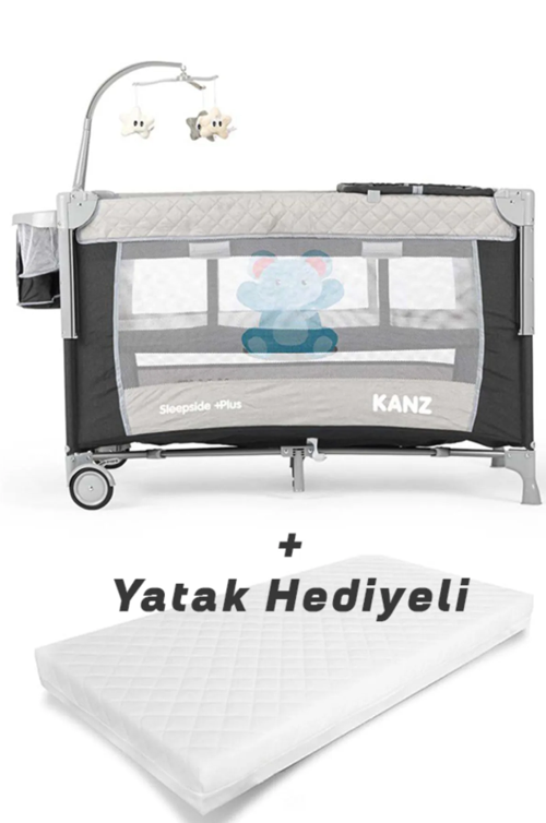 Sleepside +Plus Anne Yanı Park Yatak Siyah - Yatak Hediyeli