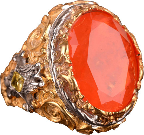 Paraiba Yapay Taşı Erkek Gümüş Yüzük, 925 Ayar Gümüş Yüzük Erkekler İçin