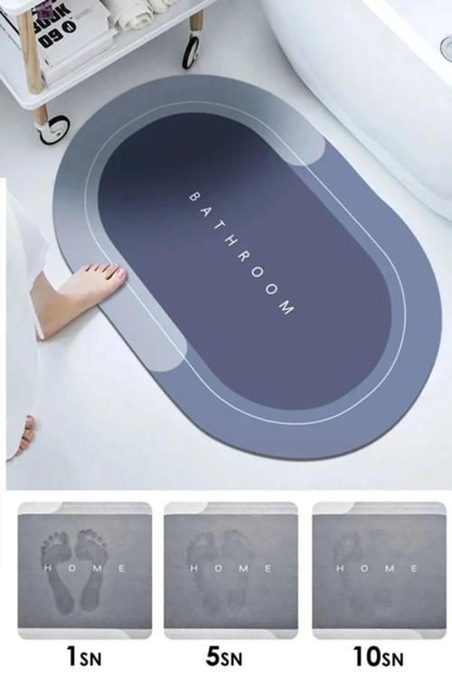 Sihirli Su Emici Banyo Paspası Kaymaz Tabanlı Abdest Paspası ( 1 Alana 1 Bedava )