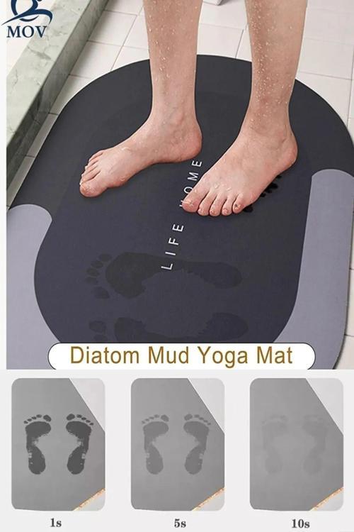 Su Emici Paspas Şık Tasarım Abdest Paspası Kaymaz Taban Diyatom 40*60 Cm Oval Paspas