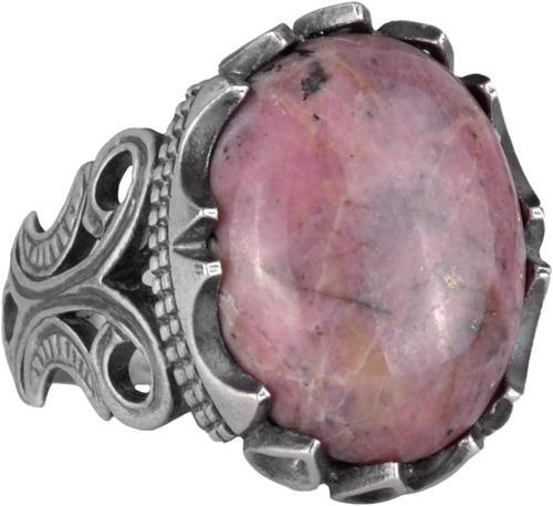 925 Ayar Katı Gümüş Erkek Yüzük - Doğal Taş Seçenekleri ile El Yapımı Tasarım (Rhodonite)