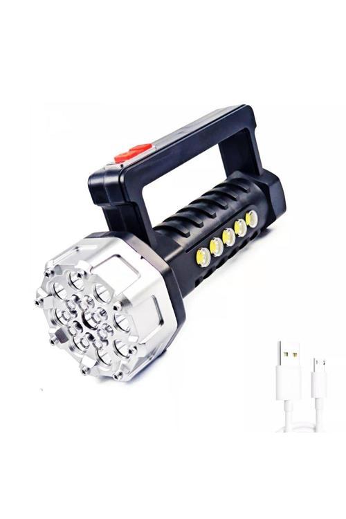 Rc-3030Ultra Güçlü El Feneri Şarjli 17Led+5Cob Led 2023