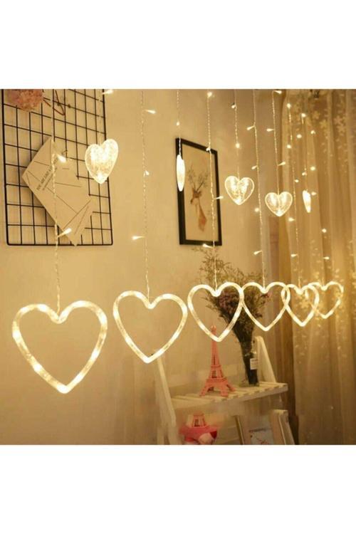 Kalpli Sarı Perde Süs 3 Metre Led Işık