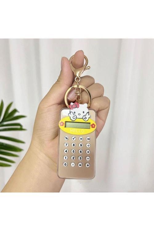 Merhaba Kitty Anahtarlık Kişiselleştirilmiş Hesap Makinasi Sarı