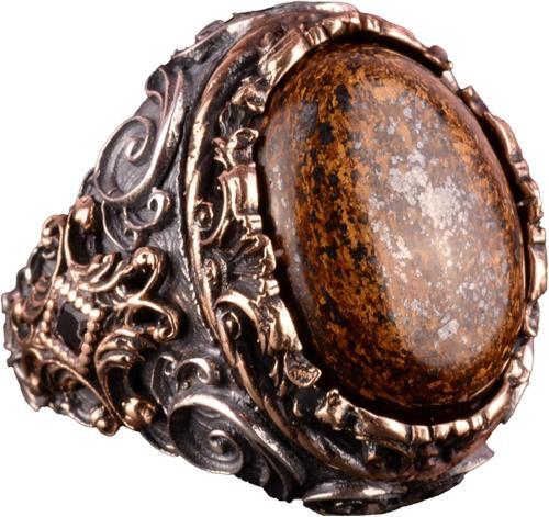925 Ayar Katı Gümüş Doğal Taş Erkek Yüzük, Erkekler İçin Sultan Yüzüğü
