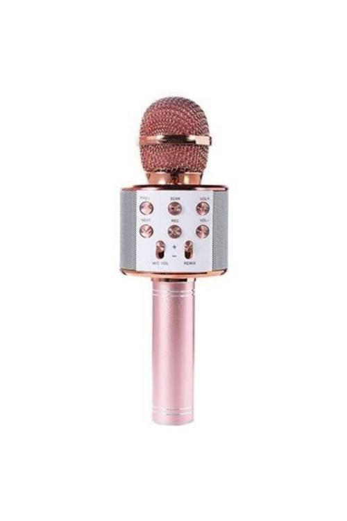 Evr Krk 02 Karaoke Mikrofon Aux Usb Ve Sd Kart Girişli Bluetooth Rose Gold