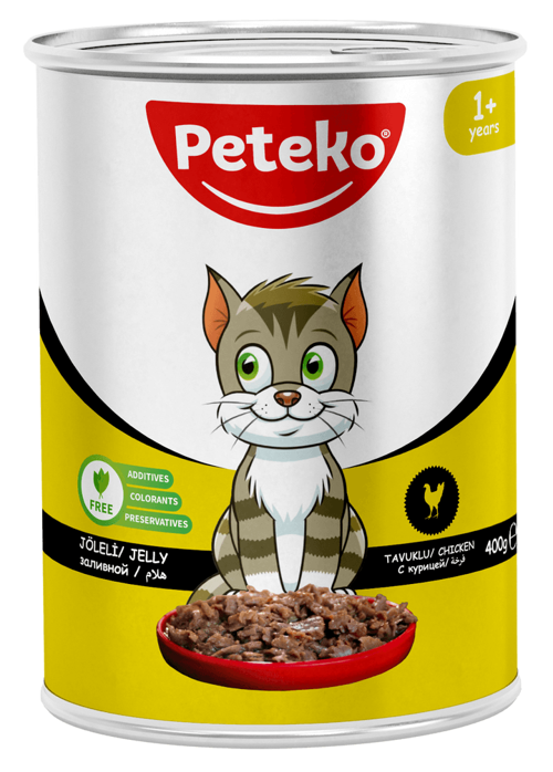 12 ADET JÖLELİ PARÇA ETLİ YETİŞKİN KEDİ YAŞ MAMASI TAVUKLU 400 GRAM
