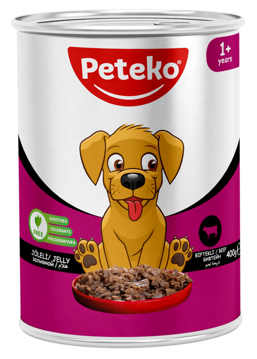 12 ADET JÖLELİ YETİŞKİN KÖPEK MAMASI BİFTEKLİ 400 GRAM