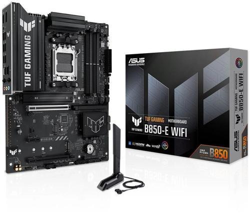 TUF GAMING B850-E WIFI AMD B850 AM5 DDR5 8000 DP HDMI 3x M2 USB3.2 WiFi 6E + BT AURA RGB 2.5Gbit LAN ATX 256GB’a kadar ram desteği, 8+2+1 Güç Aşa