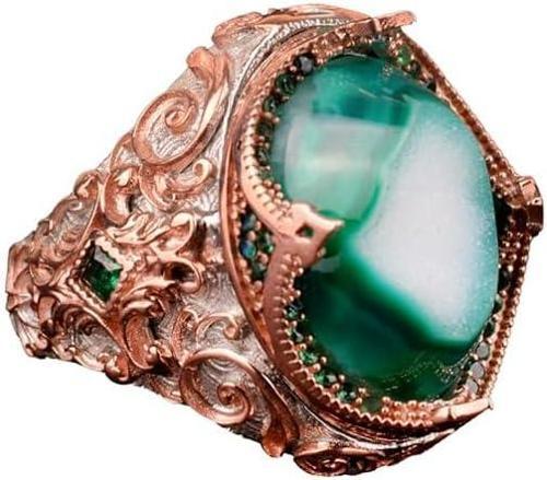 Gerçek Kristal Drusy Kuvars Taş Yüzük, 925 Ayar Gümüş Erkek Yüzük