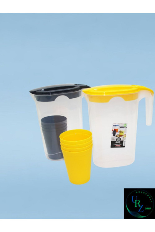 Master Sürahi 1.75 Litre + 4 Bardak , Limonata, Ayran, Su Kabı