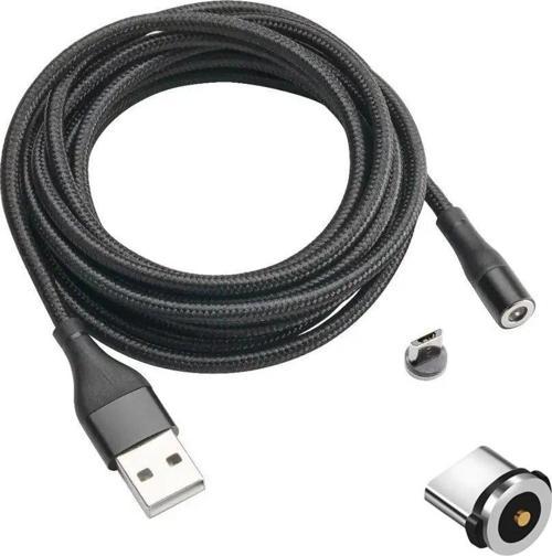 Manyetik Mıknatıslı Işıklı Ultra Lüx Hasır Kablo Magnet Şarj Kablosu Iphone /Typec/ Micro (Tek Uc)