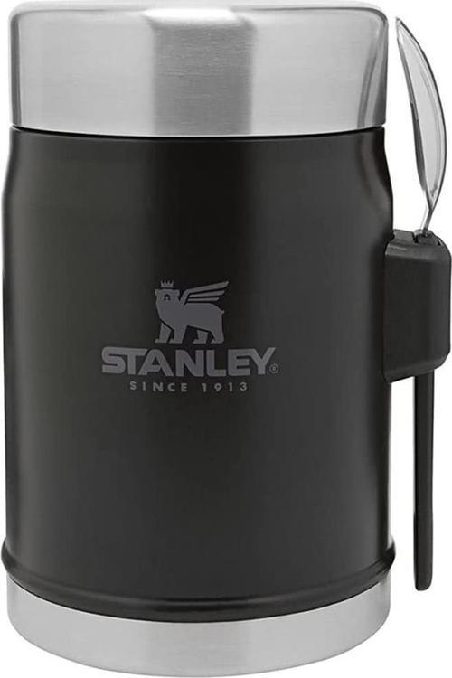 10-09382-005 Klasik Kaşıklı 0,40 Litre Çelik Yemek Termosu - Siyah