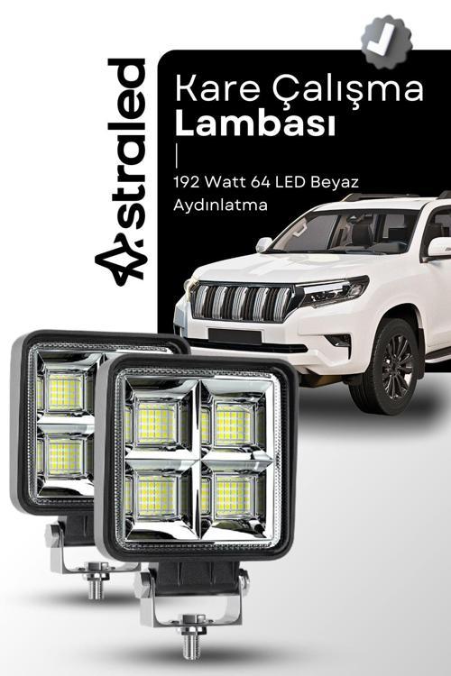 Off Road Geniş Açı 4 Inç 64 Led Iş Makinesi Kamyon Traktör Projektör Çalışma Sis Lambası 2 Adet