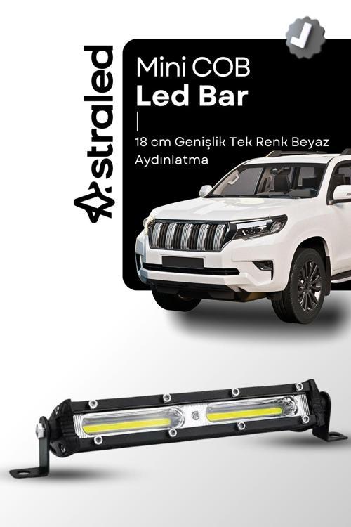 Ultra Ince Off Road Led Mini 182 Mm Cob 18W Led Bar Kamyon Iş Makinesi Arazi Aracı Çalışma Lambası