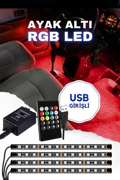 Usb Girişli Rgb Ayak Altı Led Sese Duyarlı Led Müziğe Duyarlı 12 Led