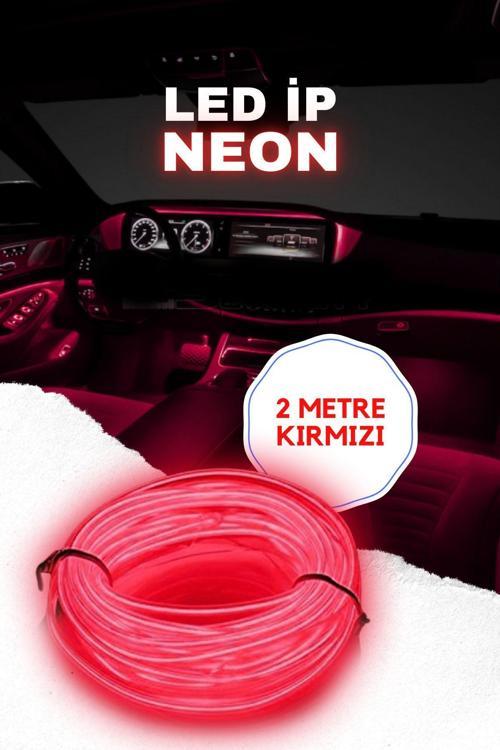Araç Içi Kırmızı Neon Ledi Ip Led Torpido Ledi 2 Metre Neon Led