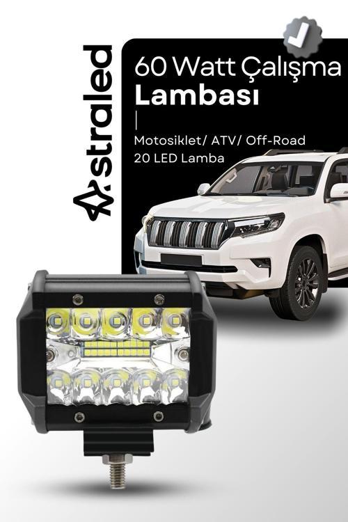 60Watt Çalışma Lambası Kamyon Sis Farı Motosiklet Off-Road Led Lamba