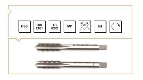 Makina Takım HSS DIN2181 2'li El Kılavuzu M 16 X1 (6H) - MTE B00102031605