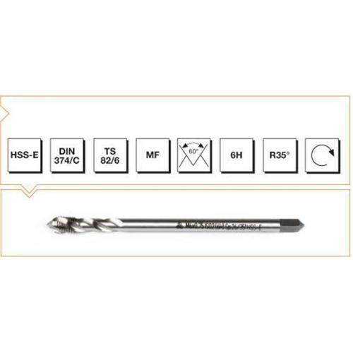 Makina Takım HSS-E DIN 374/C Metrik İnce Vidalı Helis Kanallı Makina Kılavuzu M20X1.5mm - MTE B00105790340