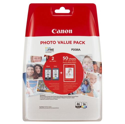 PG-46-CL56 2Lİ KARTUŞ + 50 ADET FOTOĞRAF KAĞIDI