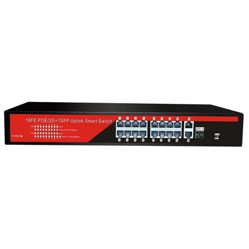 EZ-16PSF-SFP 16PORT 16FE+2GE+1SFP GIGABIT POE SWITCH 240W