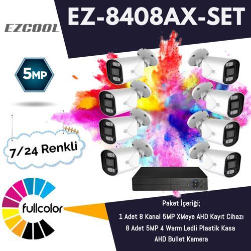 EZ-8408AX-SET 5MP FULLCOLUR 7/24 RENKLİ 8Lİ SET
