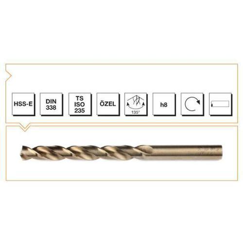 Makina Takım HSS-E DIN 338 Silindirik Saplı Kısa Altın Seri Matkap Ucu 4 mm - MTE B00005000400