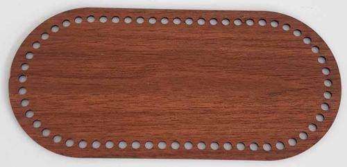 Ahşap 25X12 Cm Oval Çanta Tabanı (Koyu Renk)