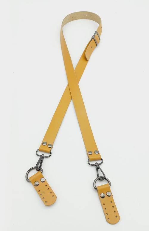 Gerçek Deri Ayarlı Uzun Sap 2.3X130 Hardal Füme Metalli