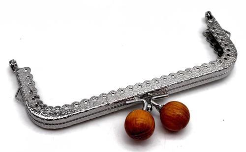 12.5 Cm Gümüş Renk Ahşap Toplu Cüzdan Klipsi, Cüzdan Bursu