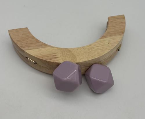 14 Cm  Oval Ahşap Burs Lila Renk Toplu