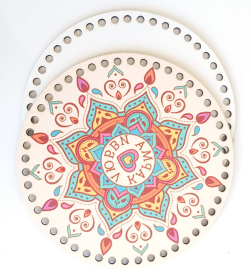 Ahşap 20 Cm Çapında Resimli Plaka Arkalıklı K Serisi No4