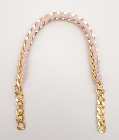 40 cm Derili Zincir Pudra Renk Light Gold Metalli
